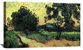 Landscape With The Chateau Of Auvers At Sunset Canvas Art
