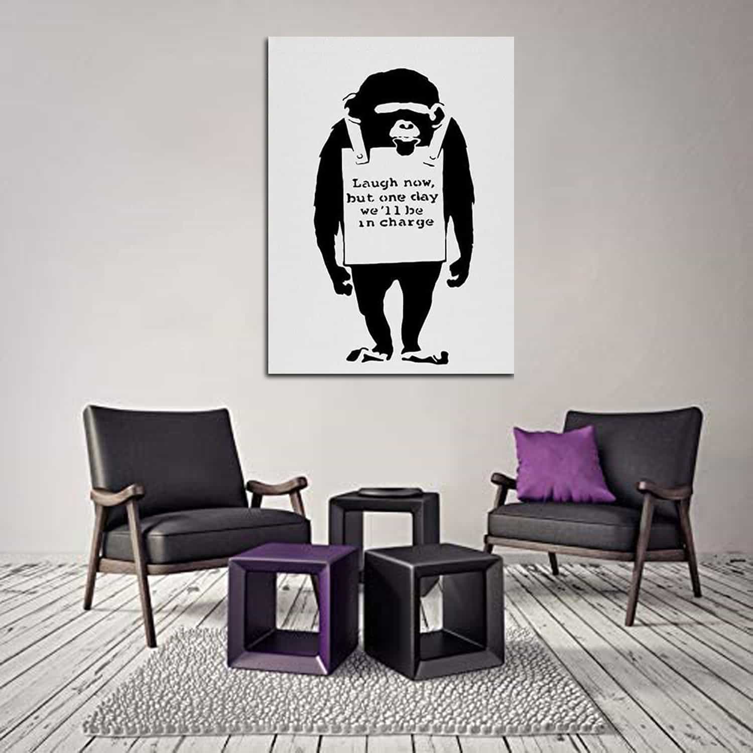 Laugh Now Monkey Canvas Art