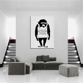 Laugh Now Monkey Canvas Art