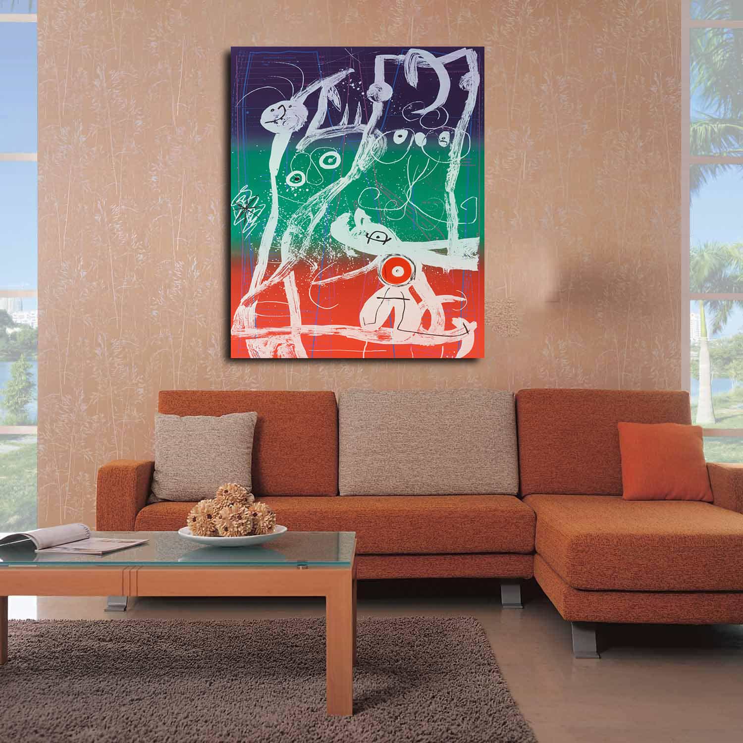 Blue Red Green Canvas Art