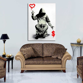 Love Over Money Canvas Art