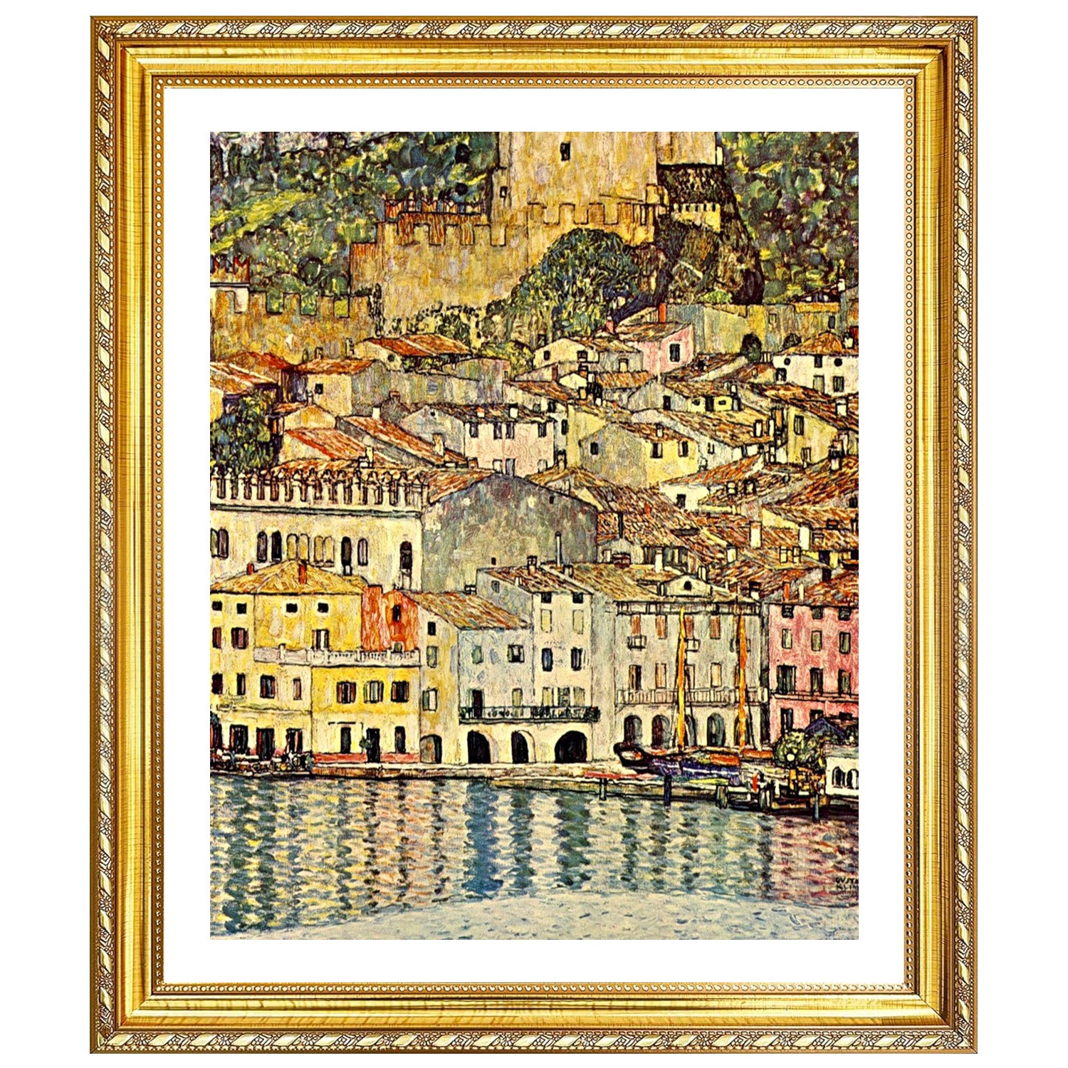 Gustav Klimt Wall Art Malcesine On Lake Garda Poster Framed Klimt Art