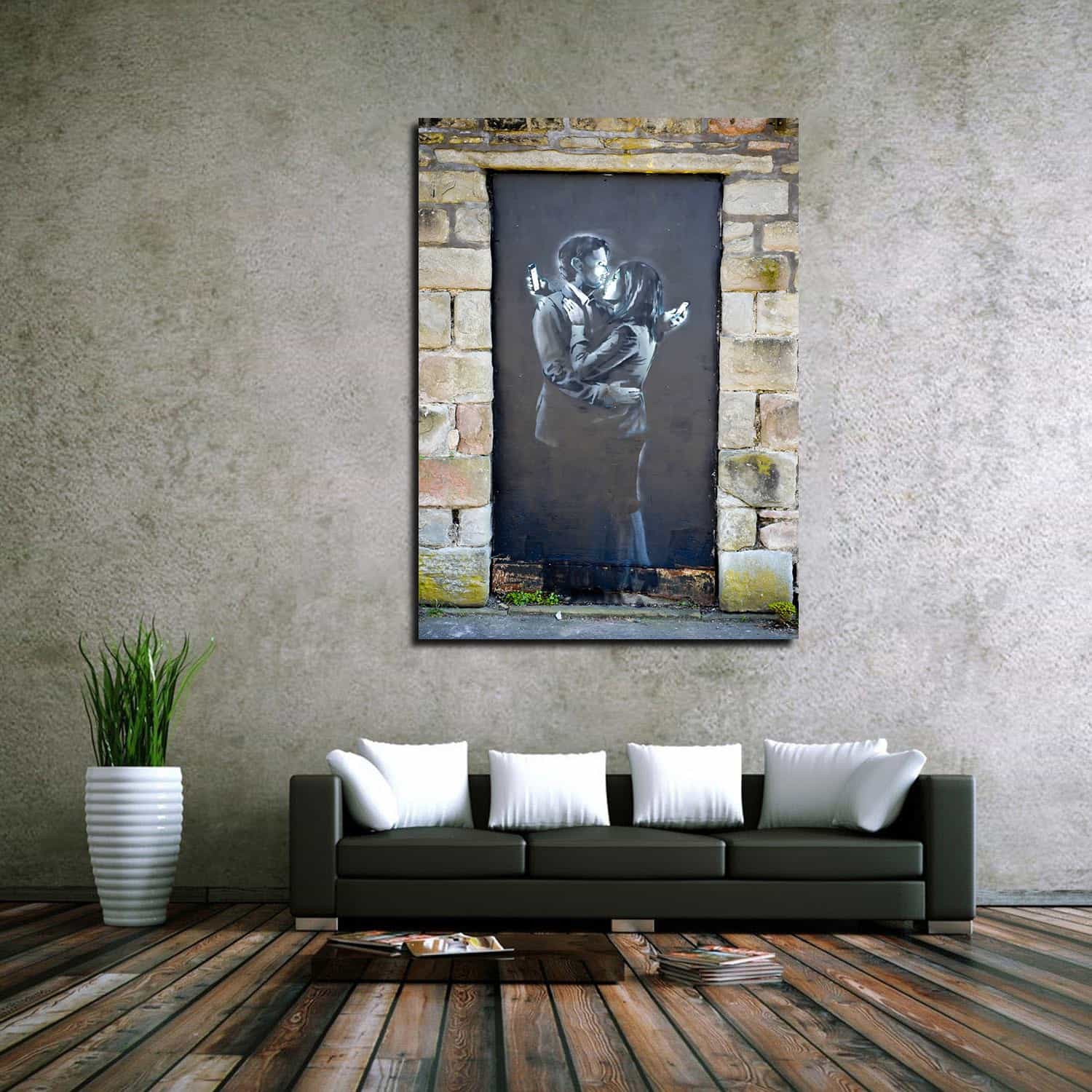 Mobile Phone Lovers Canvas Art