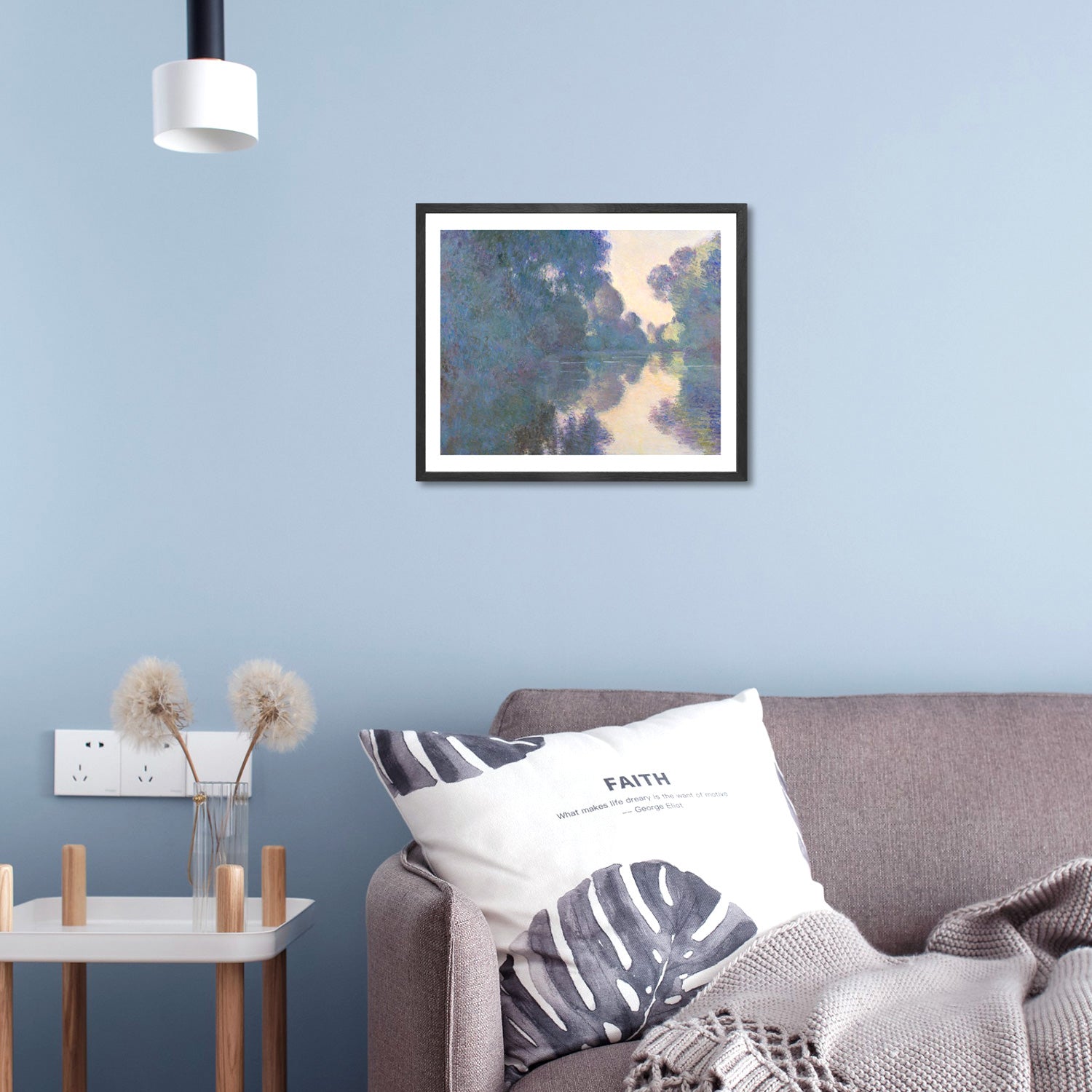 Claude Monet Wall Art Morning On The Seine Near Giverny Poster Framed