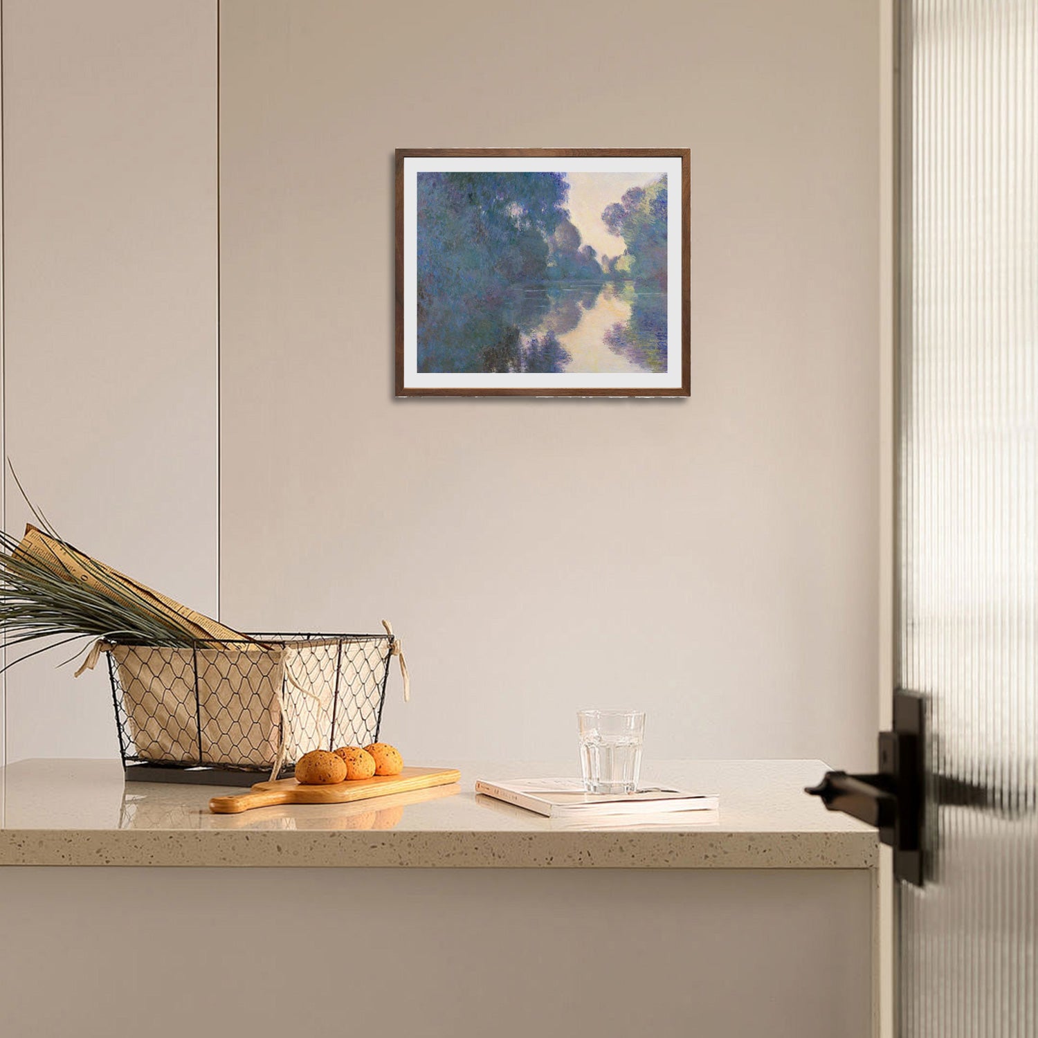 Claude Monet Wall Art Morning On The Seine Near Giverny Poster Framed