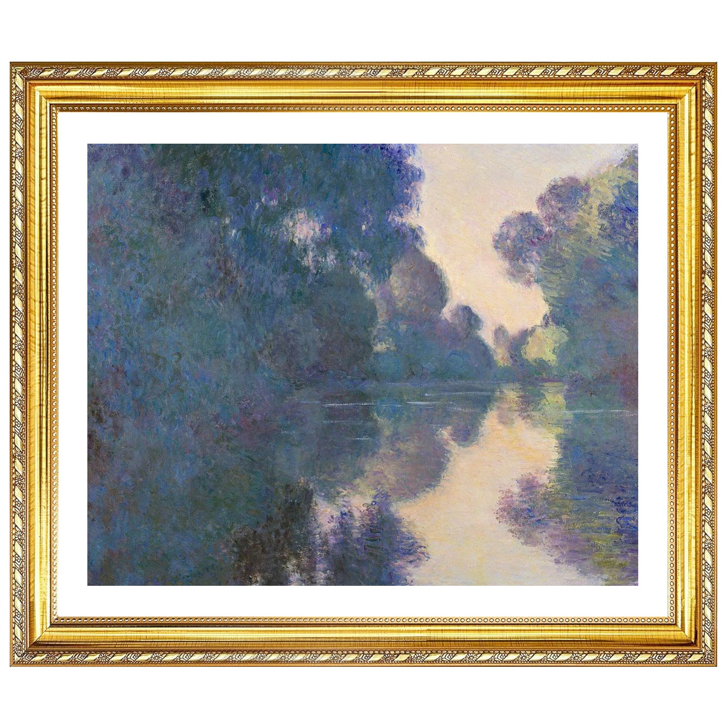 Claude Monet Wall Art Morning On The Seine Near Giverny Poster Framed