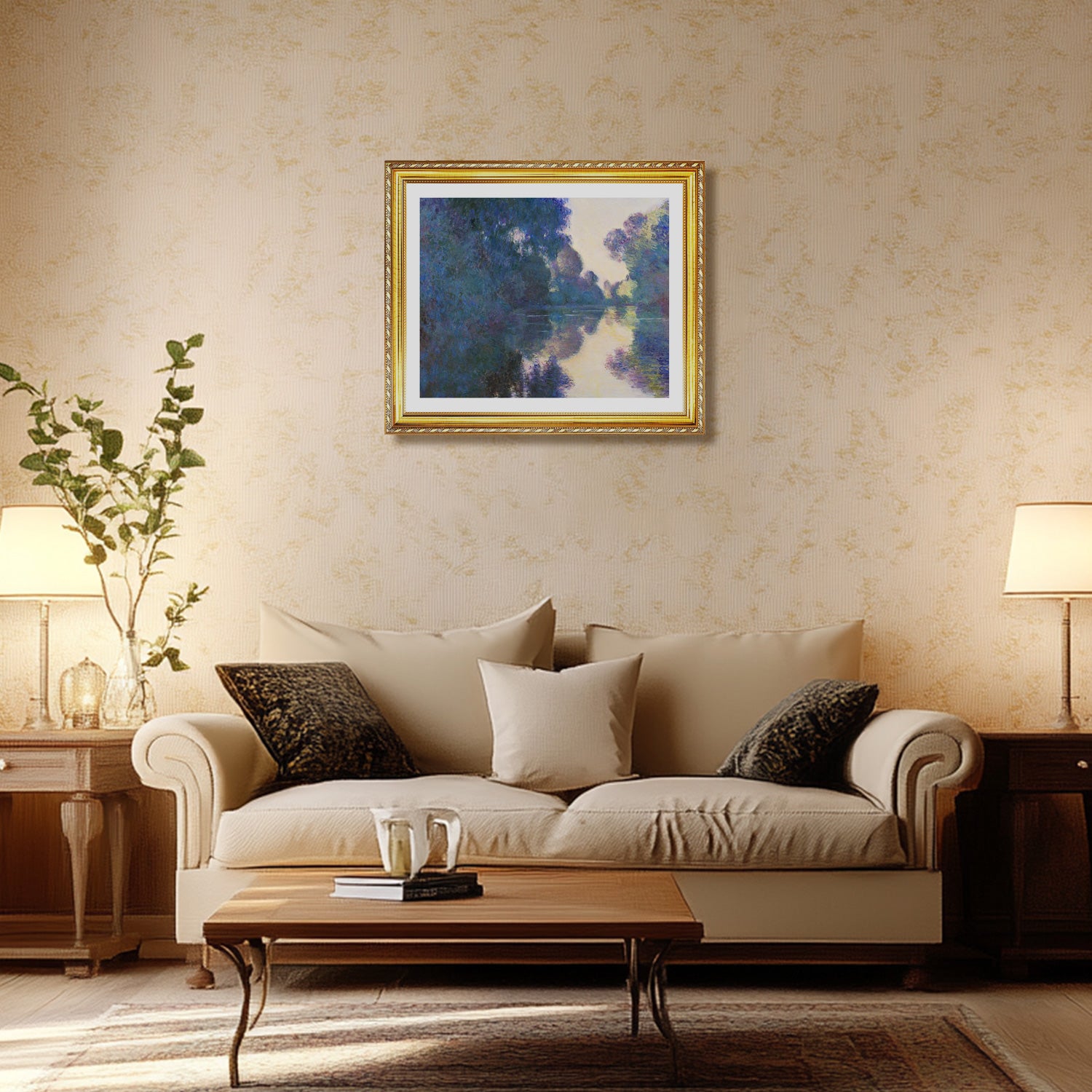 Claude Monet Wall Art Morning On The Seine Near Giverny Poster Framed