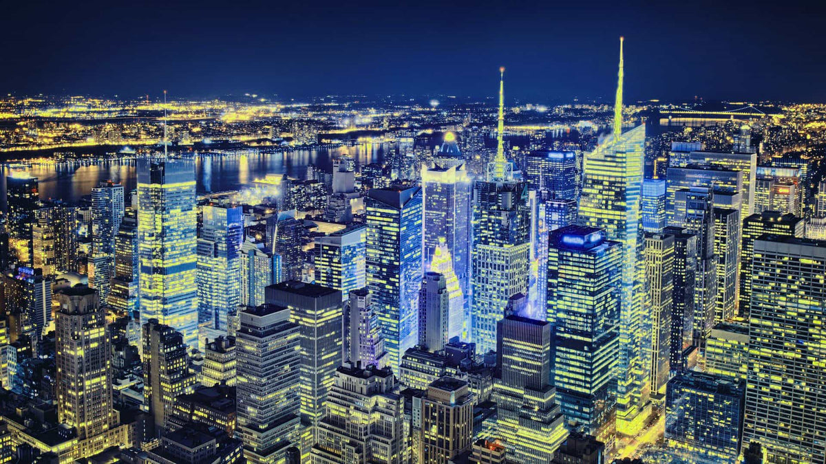 Night City Manhattan Canvas Art