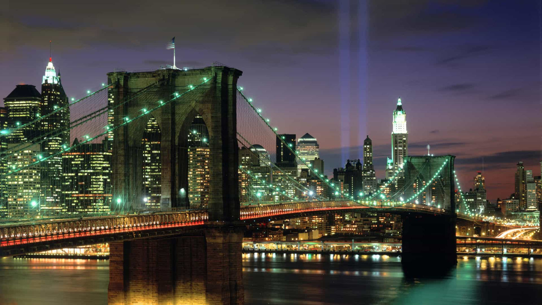 Brooklyn Bridge At Night Canvas Art