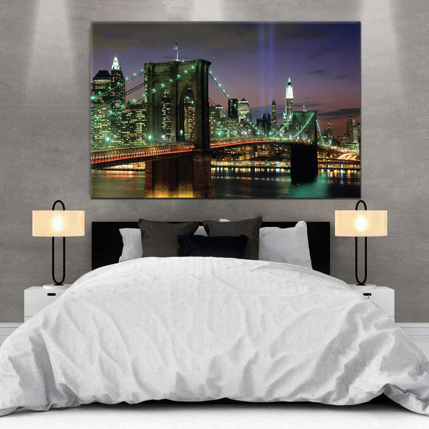 Brooklyn Bridge At Night Canvas Art