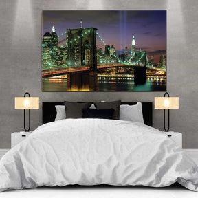 Brooklyn Bridge At Night Canvas Art