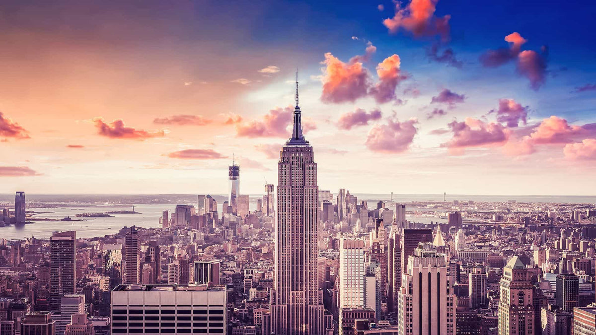 Pink The Empire State Building Canvas Art