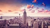 Pink The Empire State Building Canvas Art