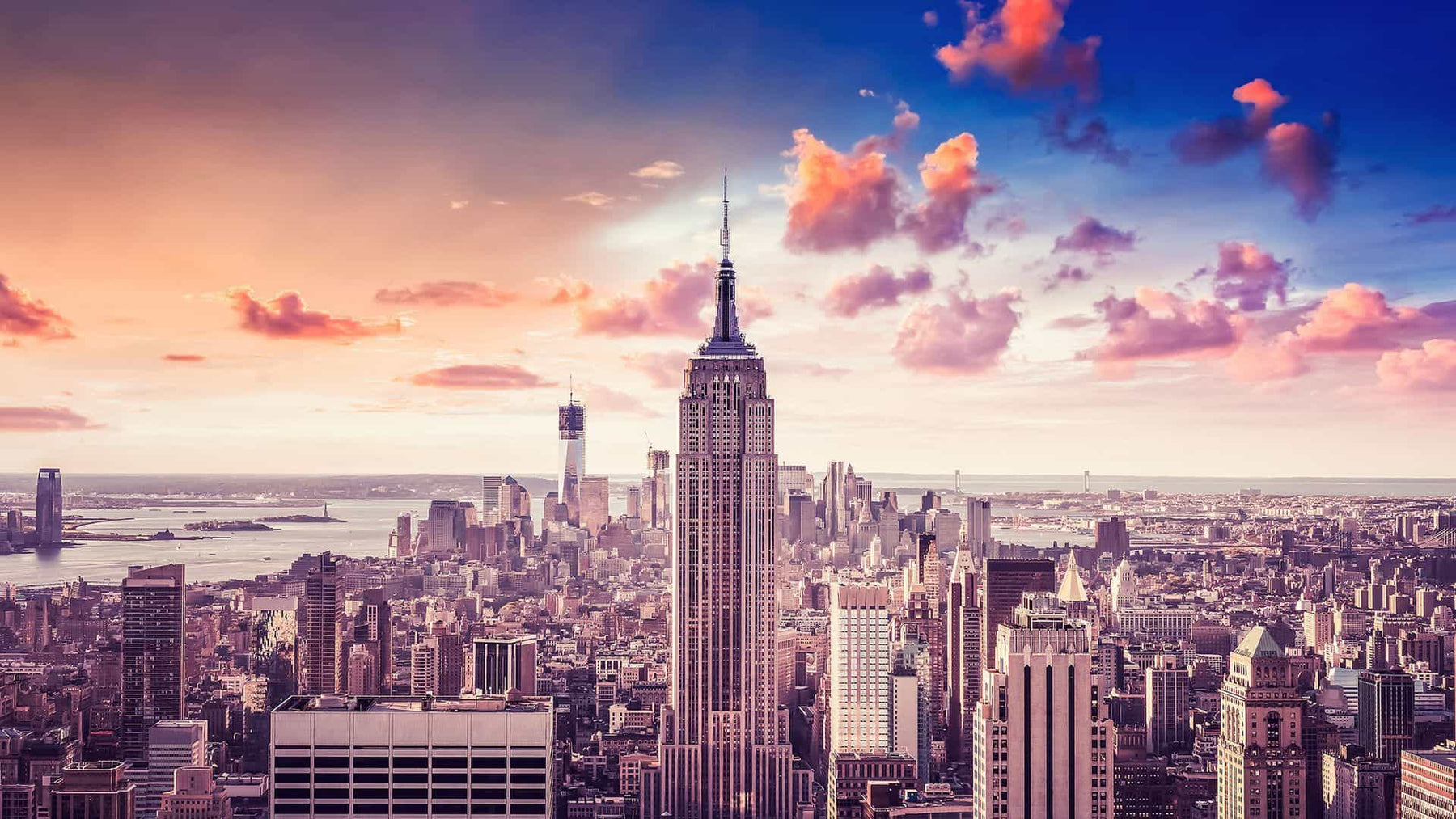 Pink The Empire State Building Canvas Art