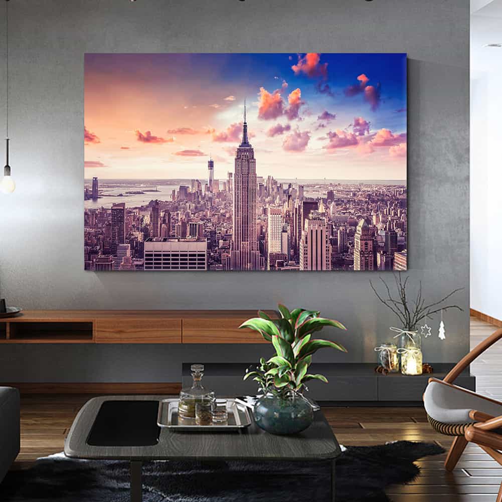 Pink The Empire State Building Canvas Art