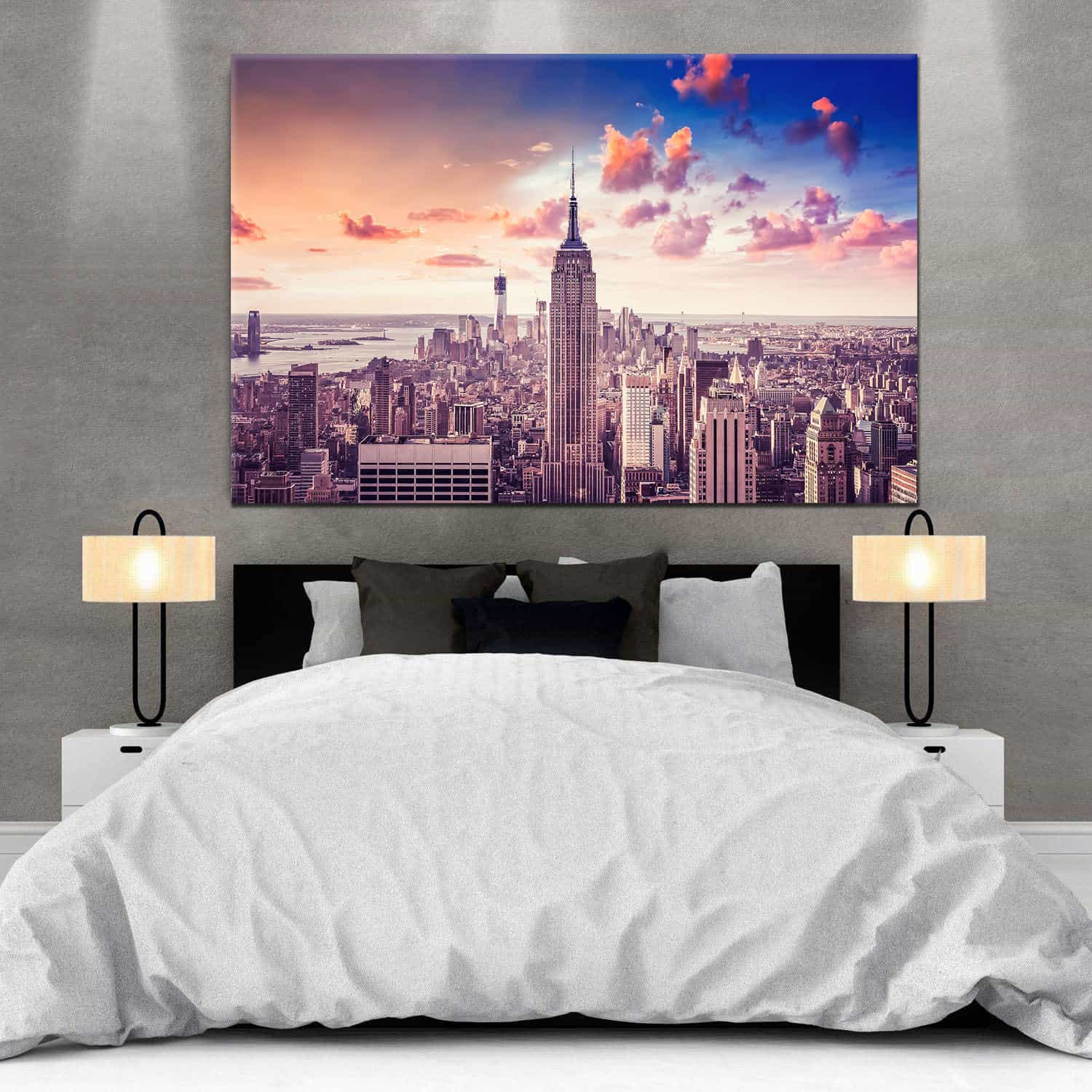 Pink The Empire State Building Canvas Art