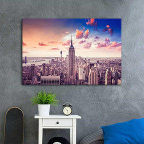 Pink The Empire State Building Canvas Art