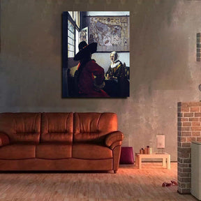 Officer and Laughing Girl Canvas Art