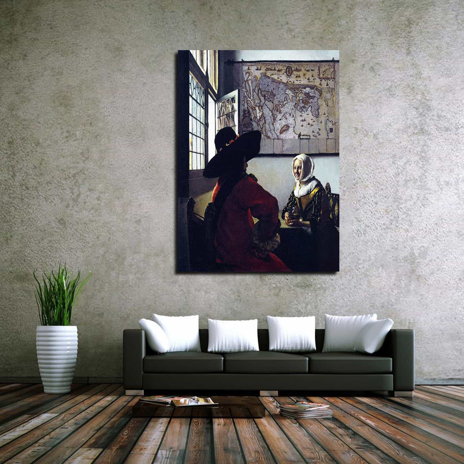 Officer and Laughing Girl Canvas Art
