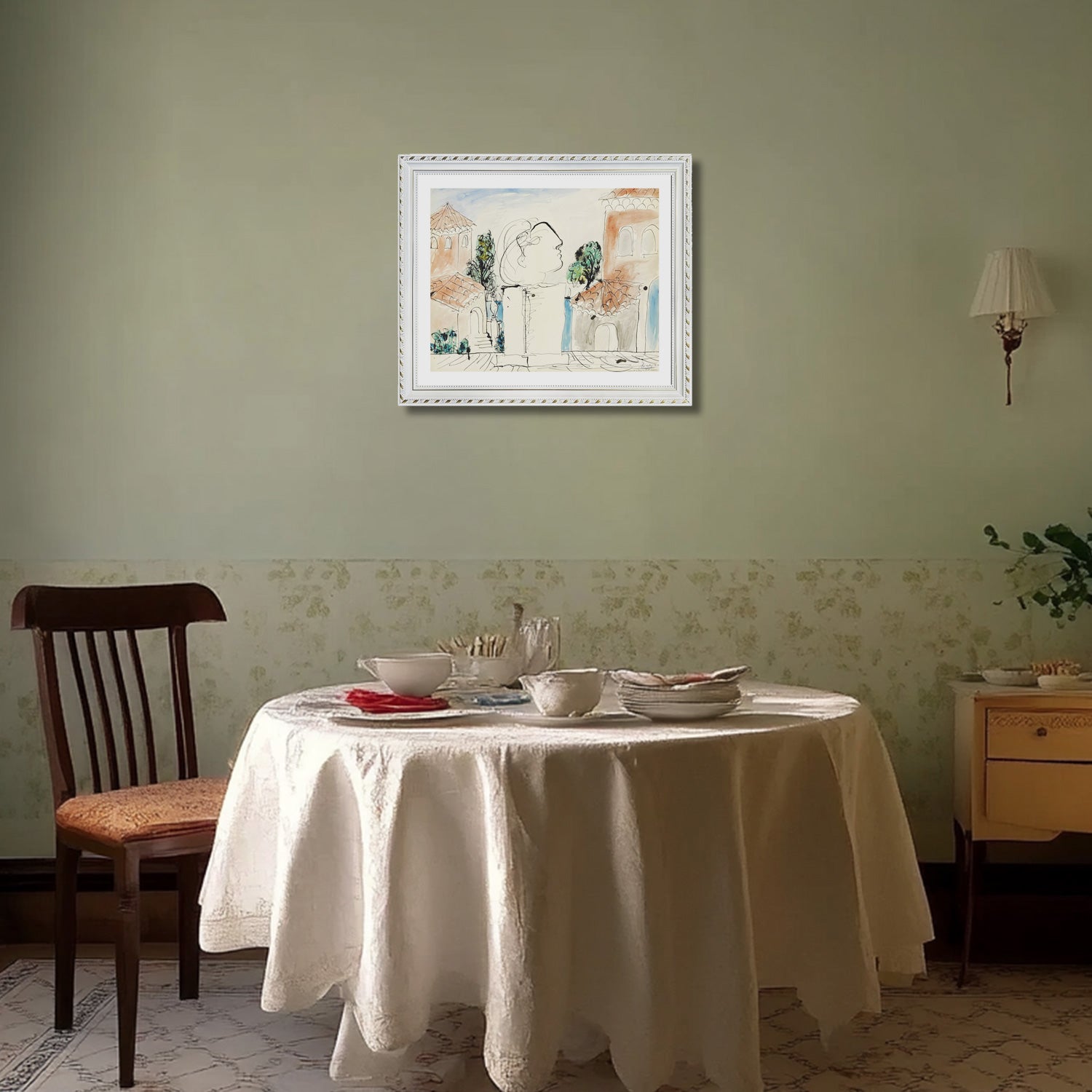 Pablo Picasso Wall Art On The Terrace Poster Framed Art