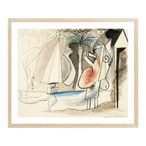 Pablo Picasso Wall Art On The Beach Poster Framed Art