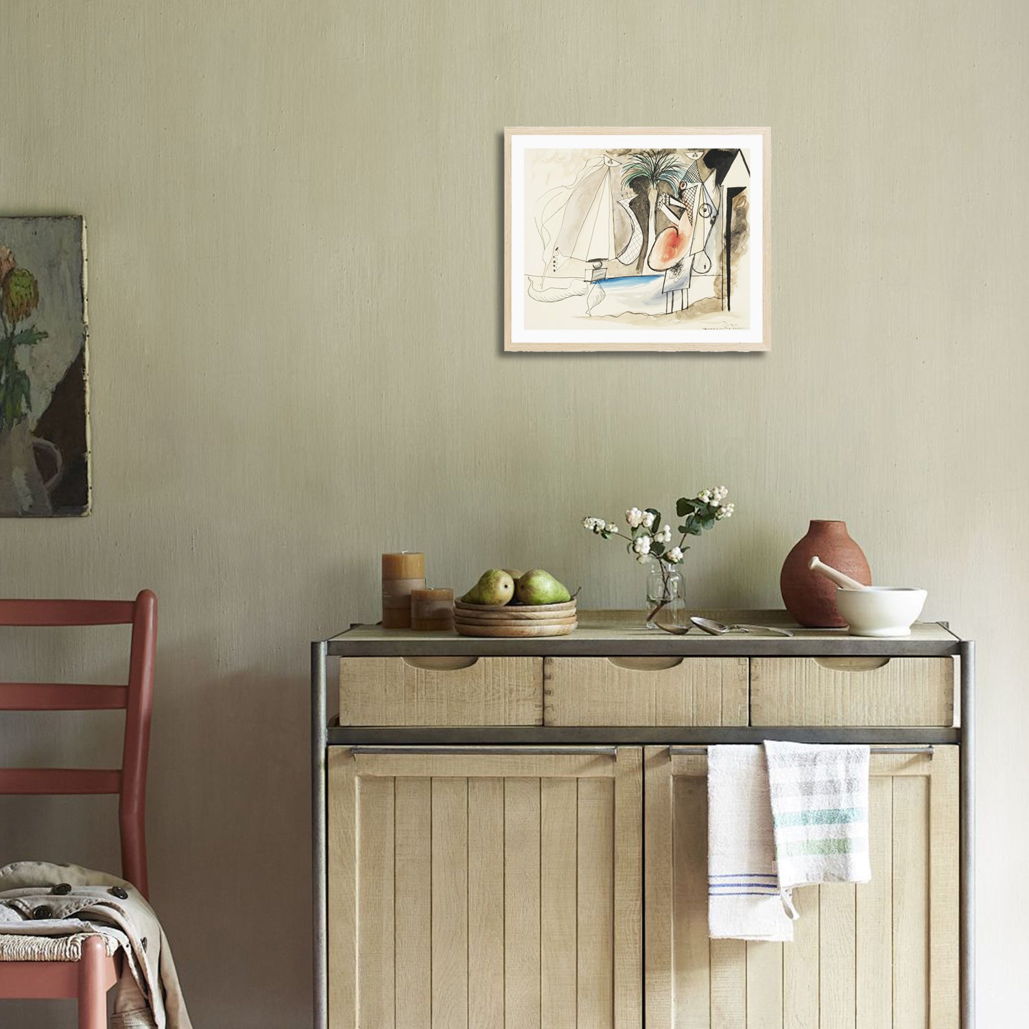 Pablo Picasso Wall Art On The Beach Poster Framed Art