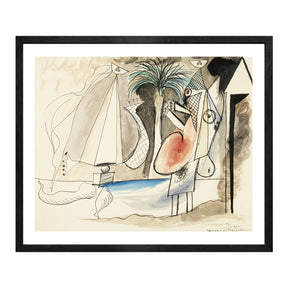Pablo Picasso Wall Art On The Beach Poster Framed Art