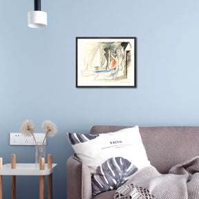 Pablo Picasso Wall Art On The Beach Poster Framed Art