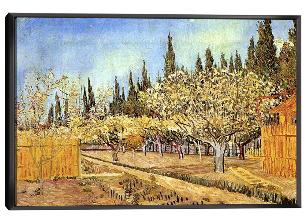 Orchard in Blossom Bordered by Cypresses 2 Canvas Art