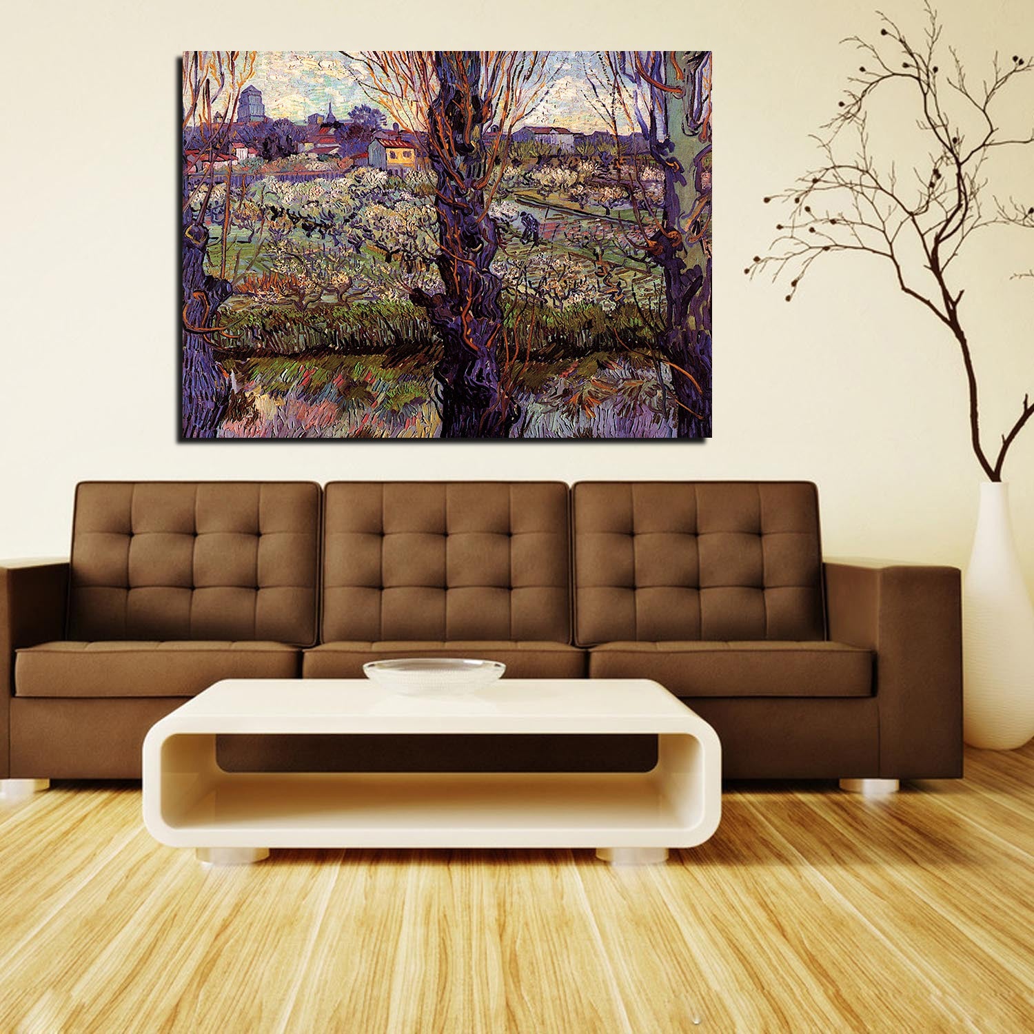 Orchard In Blossom With View Of Arles Canvas Art