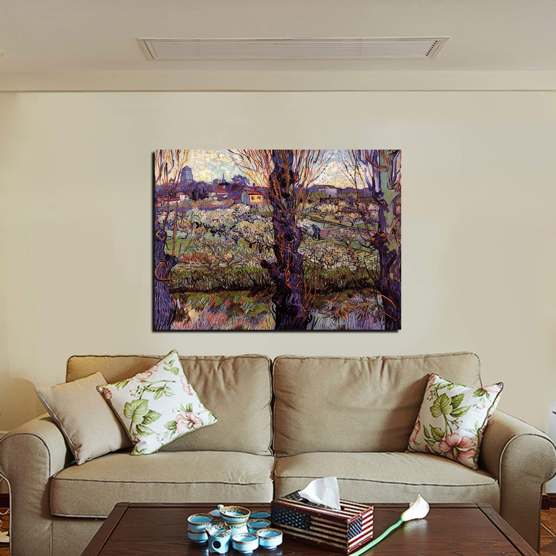 Orchard In Blossom With View Of Arles Canvas Art