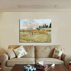 Orchard with Peach Trees in Blossom Canvas Art