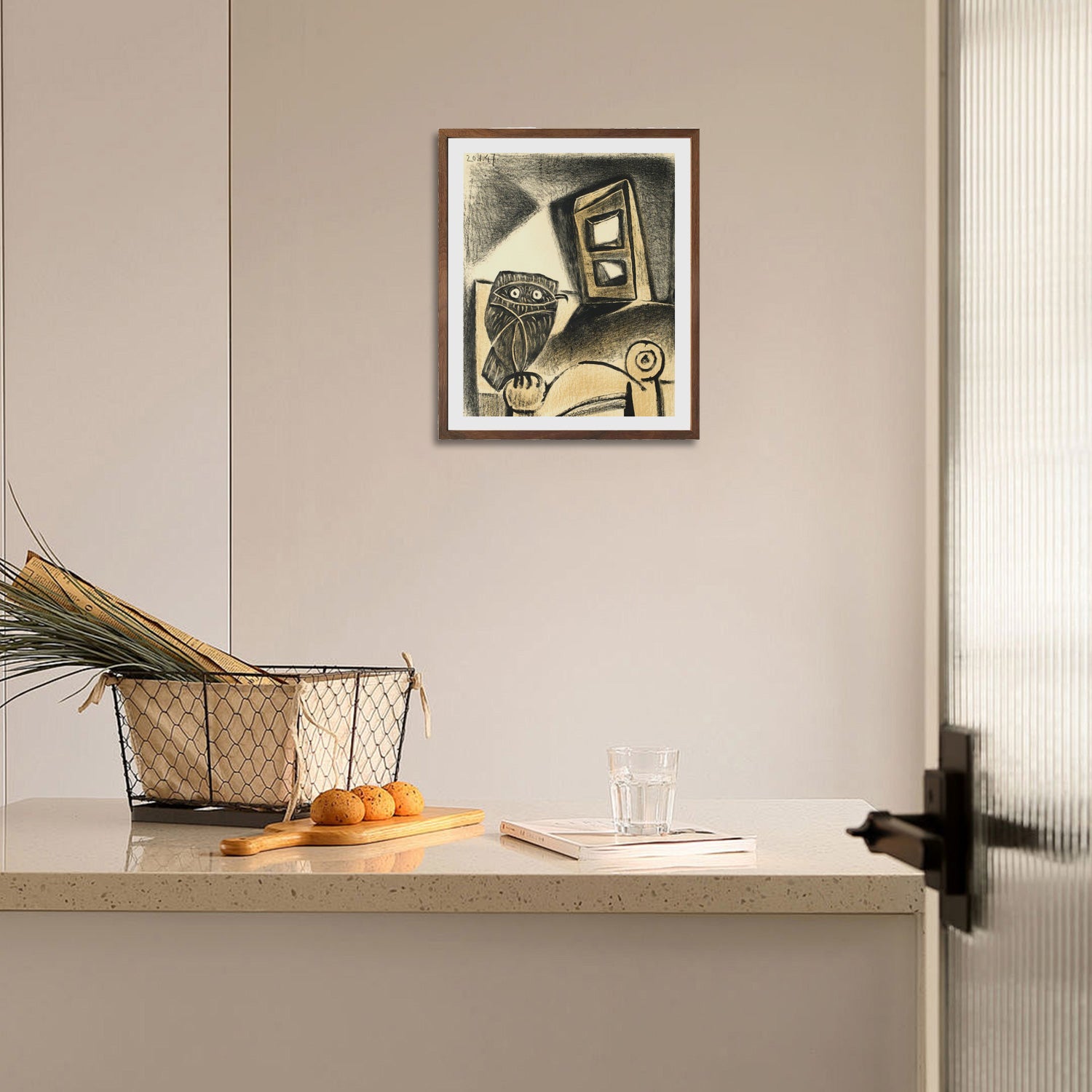 Pablo Picasso Wall Art Owl In The Chair Poster Framed Art