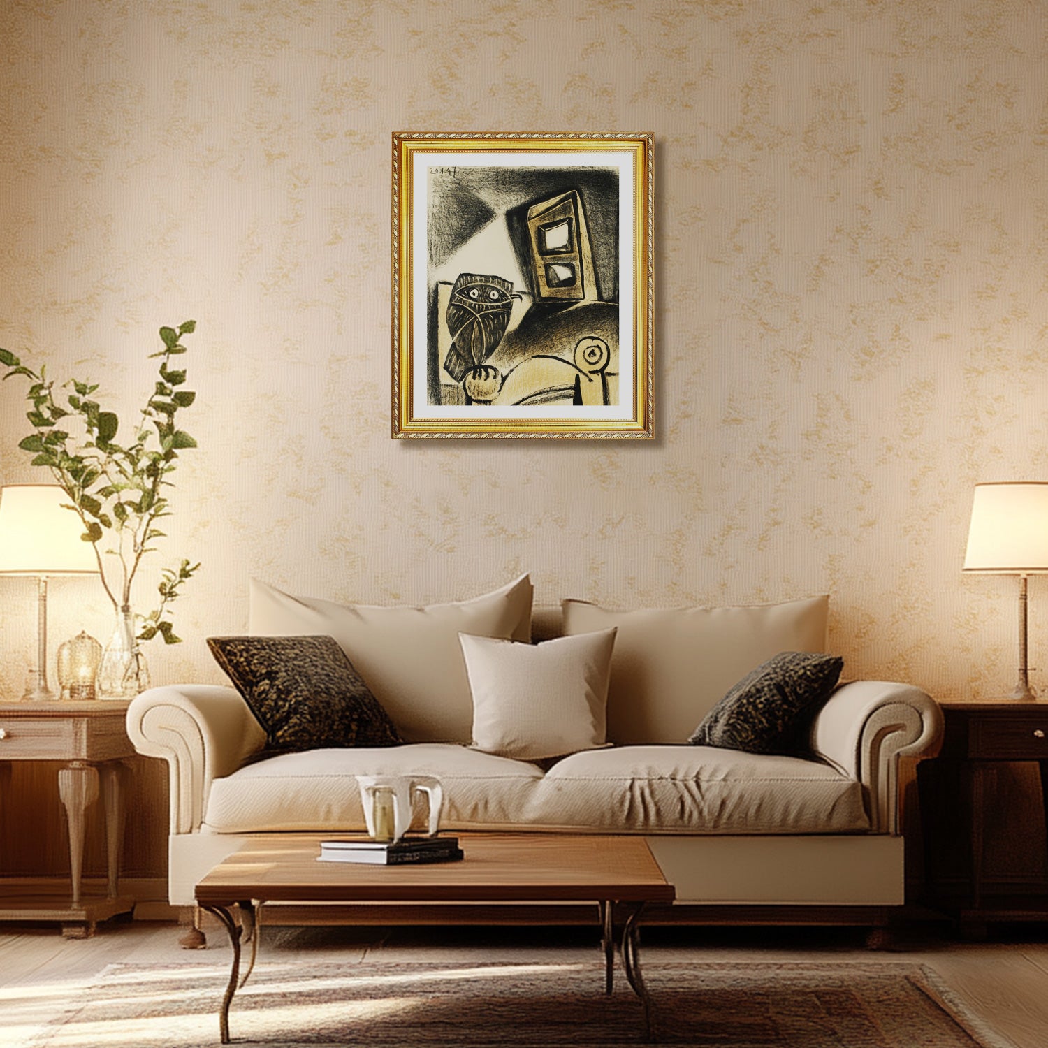 Pablo Picasso Wall Art Owl In The Chair Poster Framed Art