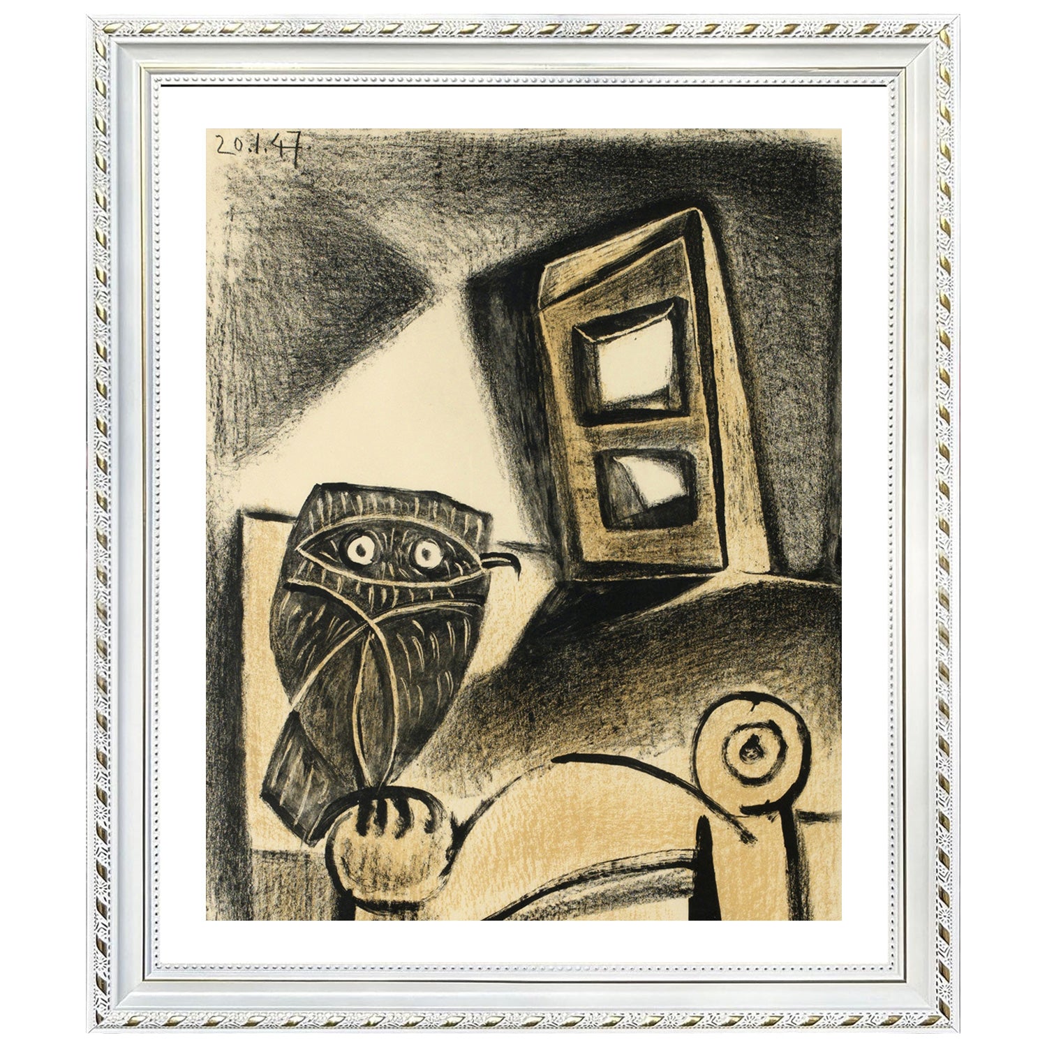 Pablo Picasso Wall Art Owl In The Chair Poster Framed Art