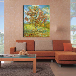 Pink Peach Tree In Blossom Reminiscence Of Mauve Canvas Art