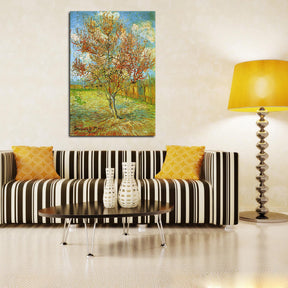 Pink Peach Tree In Blossom Reminiscence Of Mauve Canvas Art