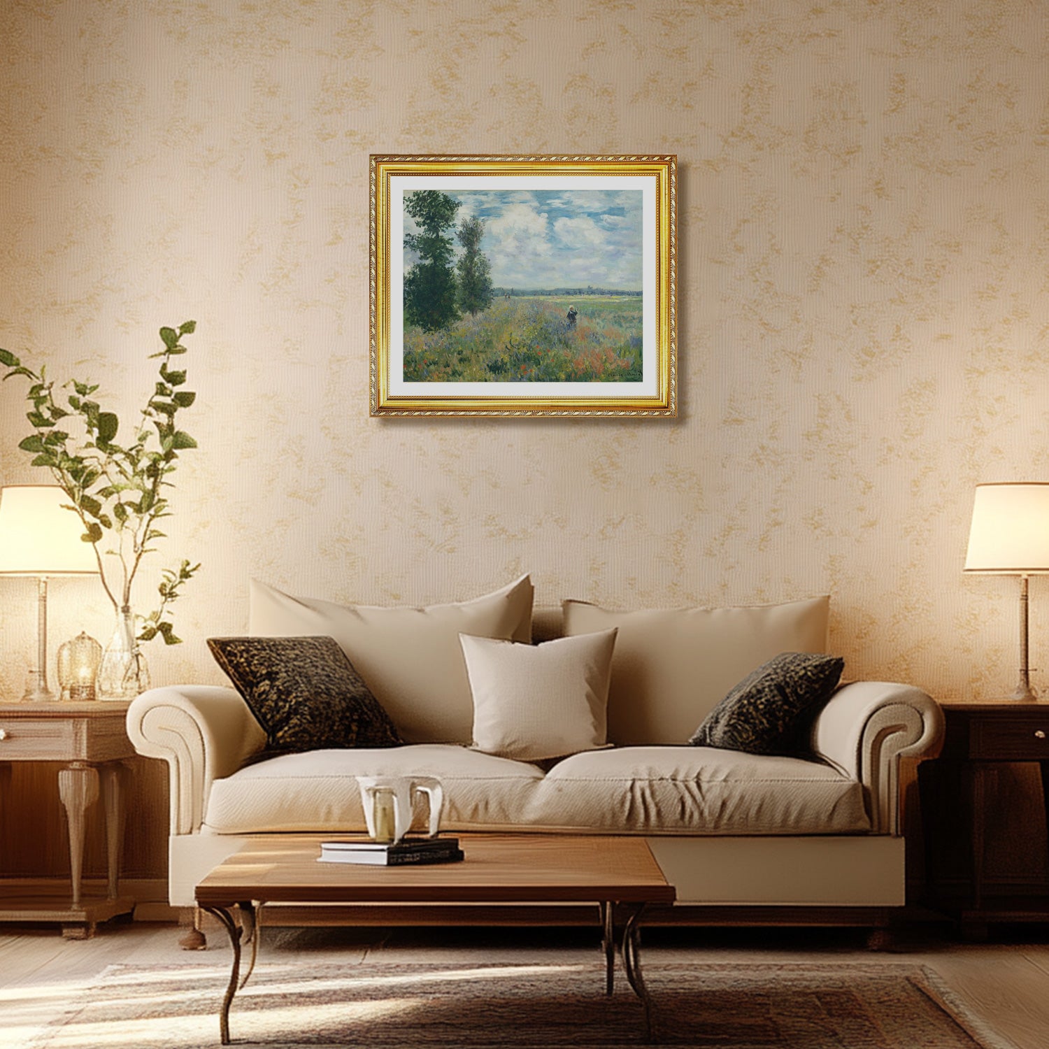 Claude Monet Wall Art Poppy Fields Near Argenteuil Poster Framed