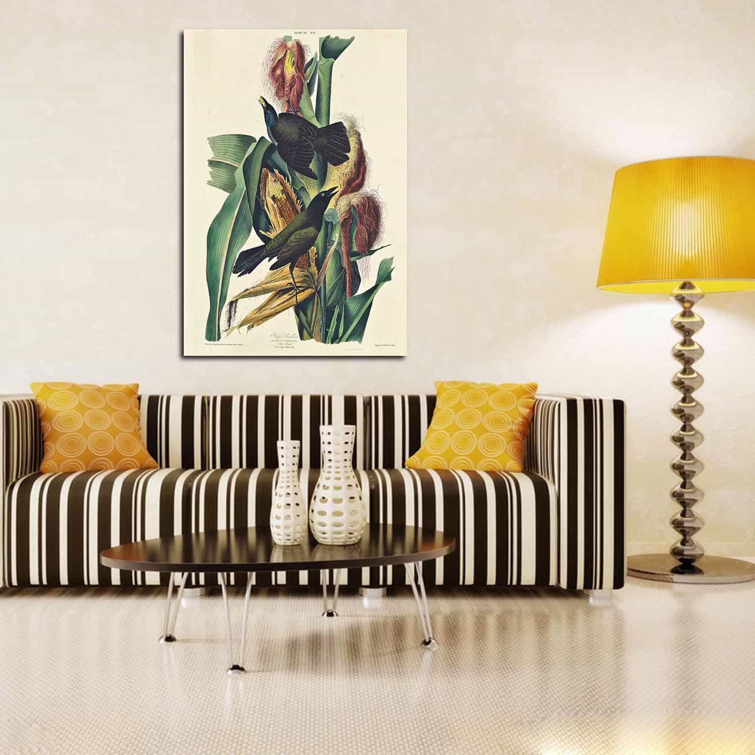 Purple Grackle Canvas Art