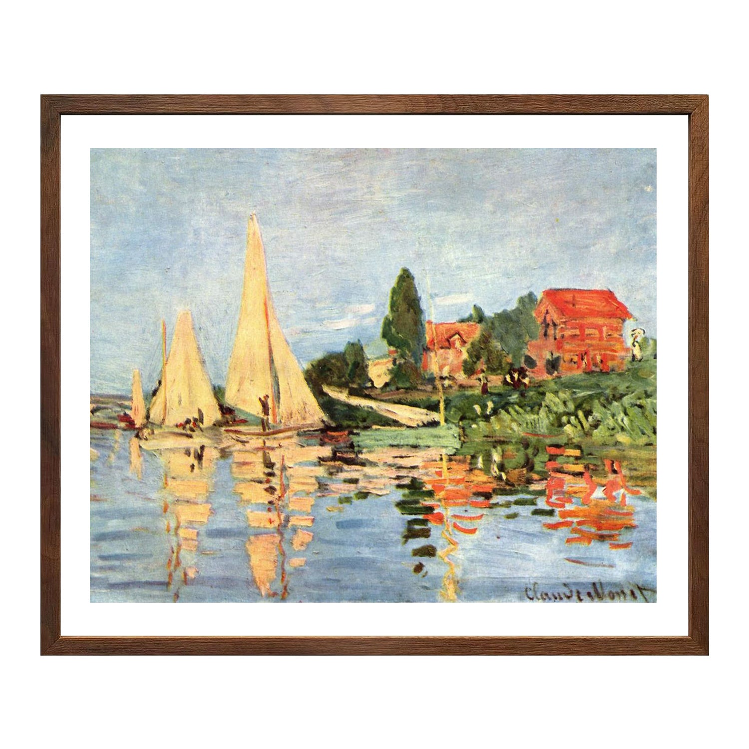 Claude Monet Wall Art Regatta At Argenteuil Poster Framed