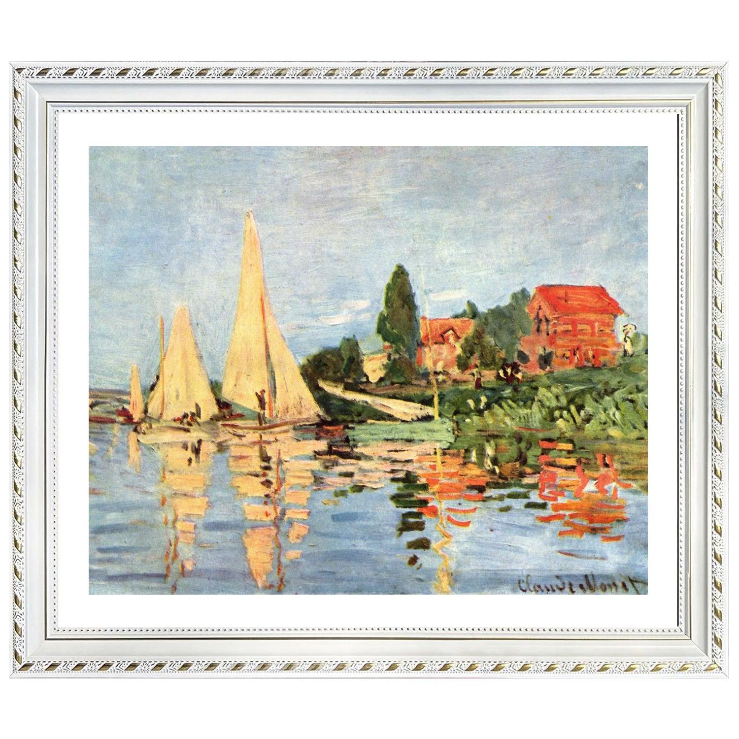Claude Monet Wall Art Regatta At Argenteuil Poster Framed