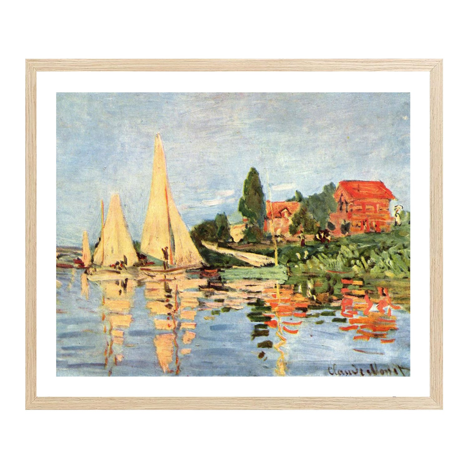 Claude Monet Wall Art Regatta At Argenteuil Poster Framed