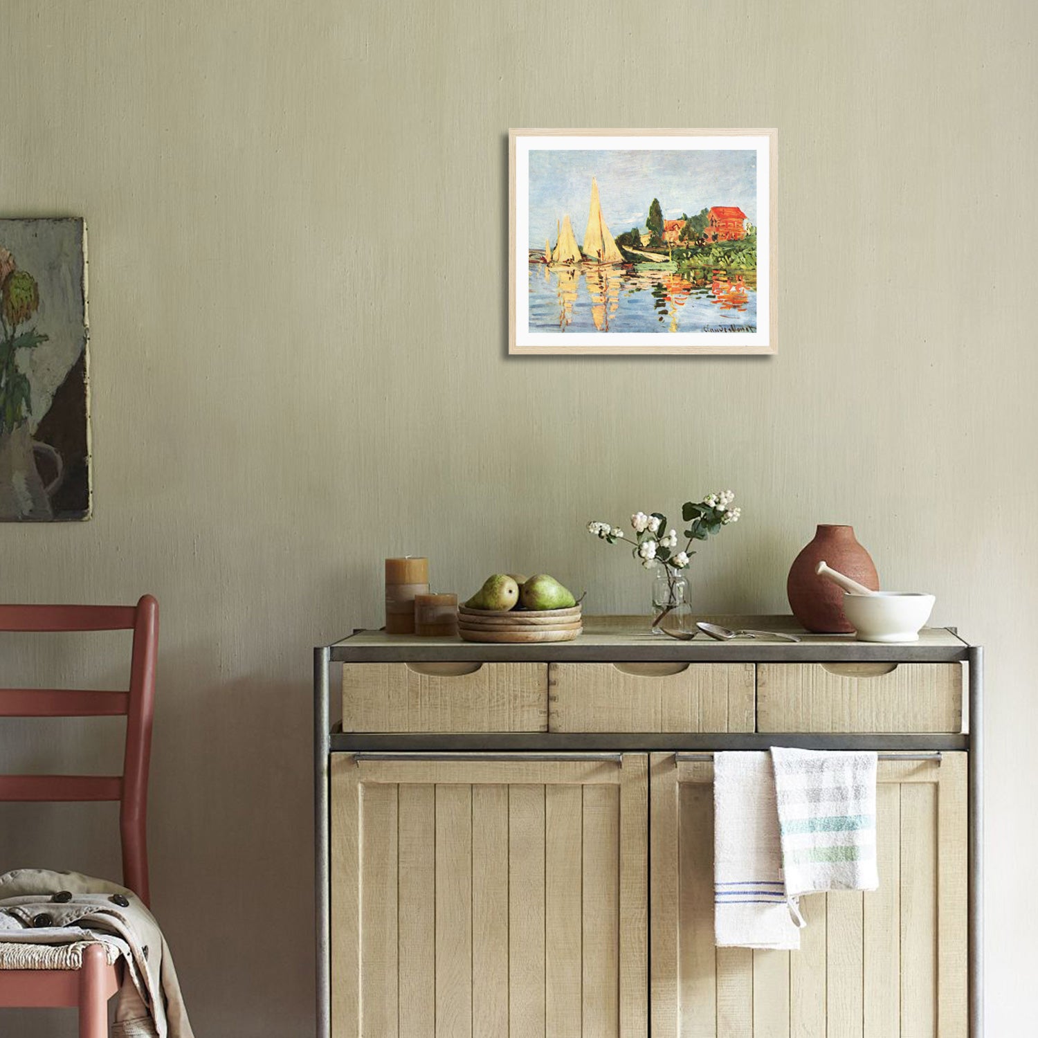 Claude Monet Wall Art Regatta At Argenteuil Poster Framed