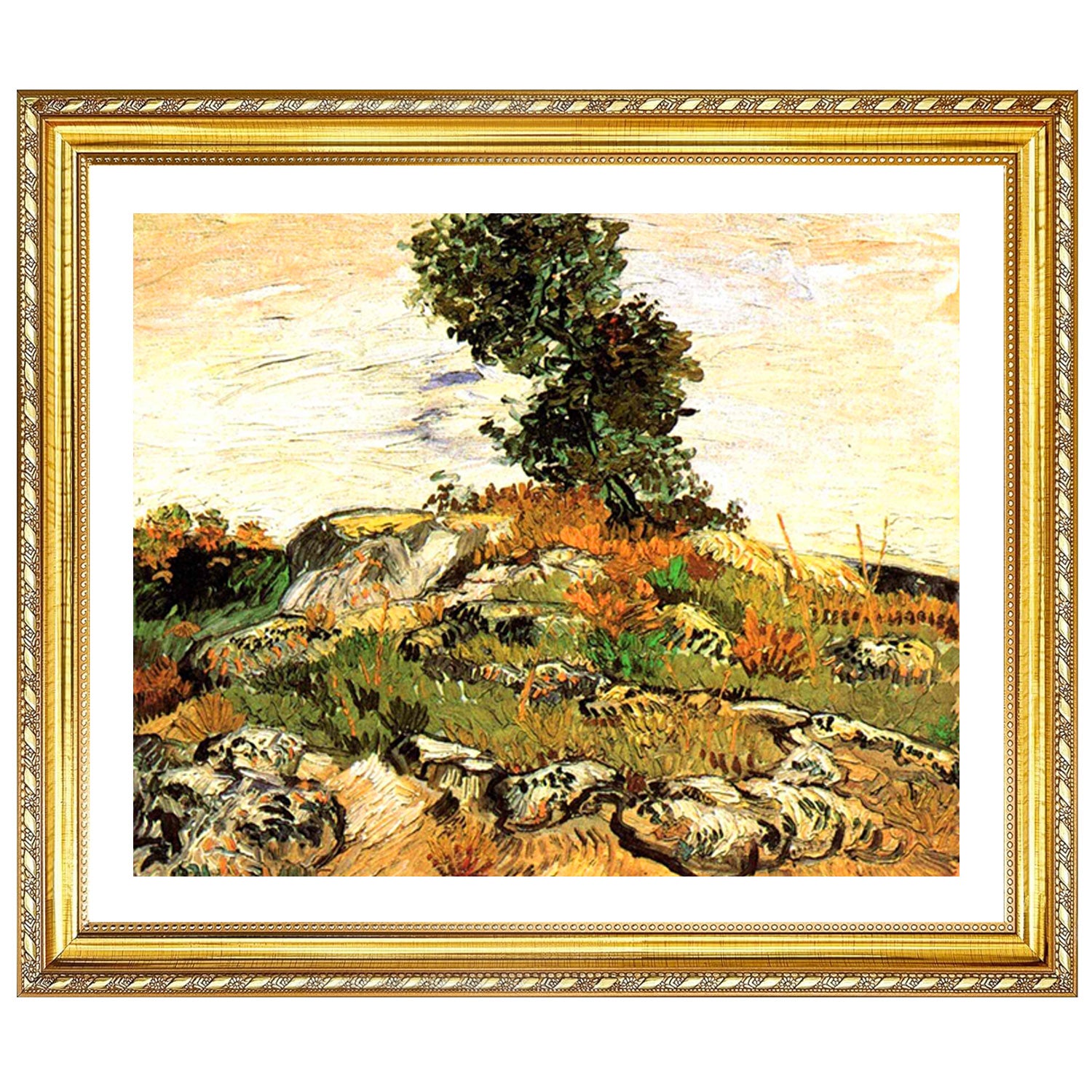 Vincent Van Gogh Rocks With Oak Tree Wall Art Van Gogh Poster