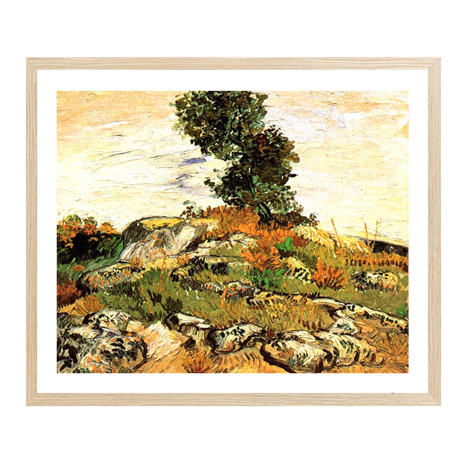 Vincent Van Gogh Rocks With Oak Tree Wall Art Van Gogh Poster