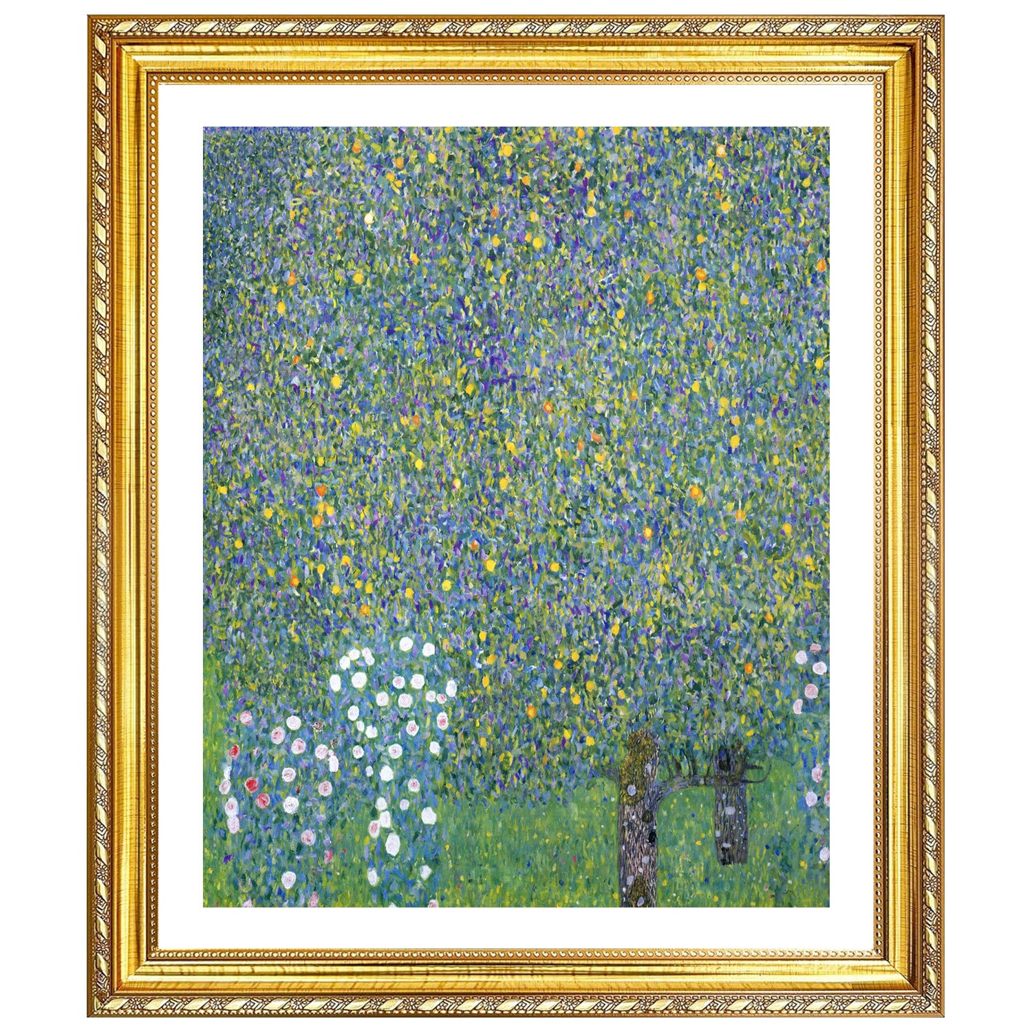 Gustav Klimt Wall Art Rose Bushes Under The Trees Poster Framed Klimt Art