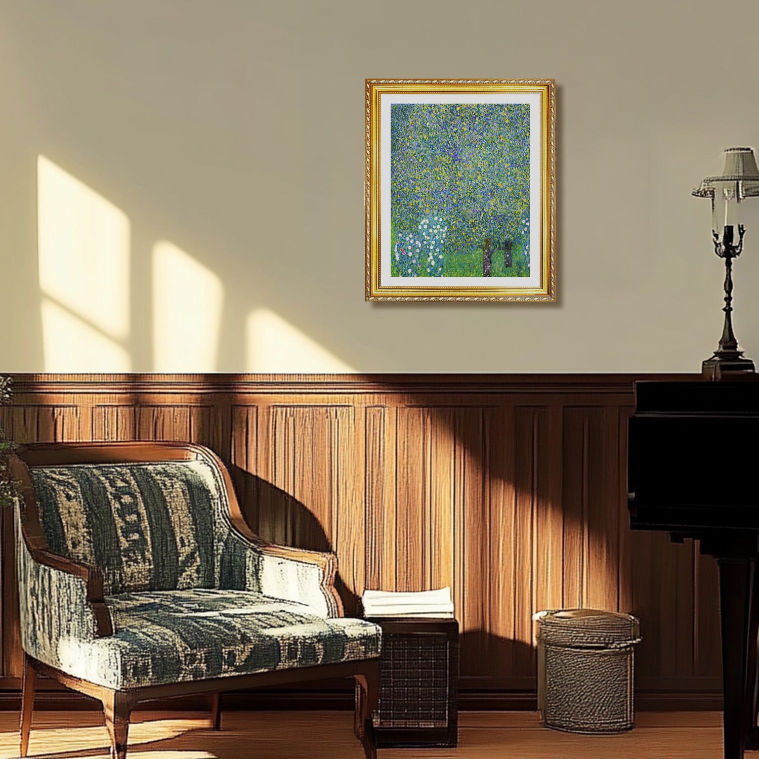 Gustav Klimt Wall Art Rose Bushes Under The Trees Poster Framed Klimt Art