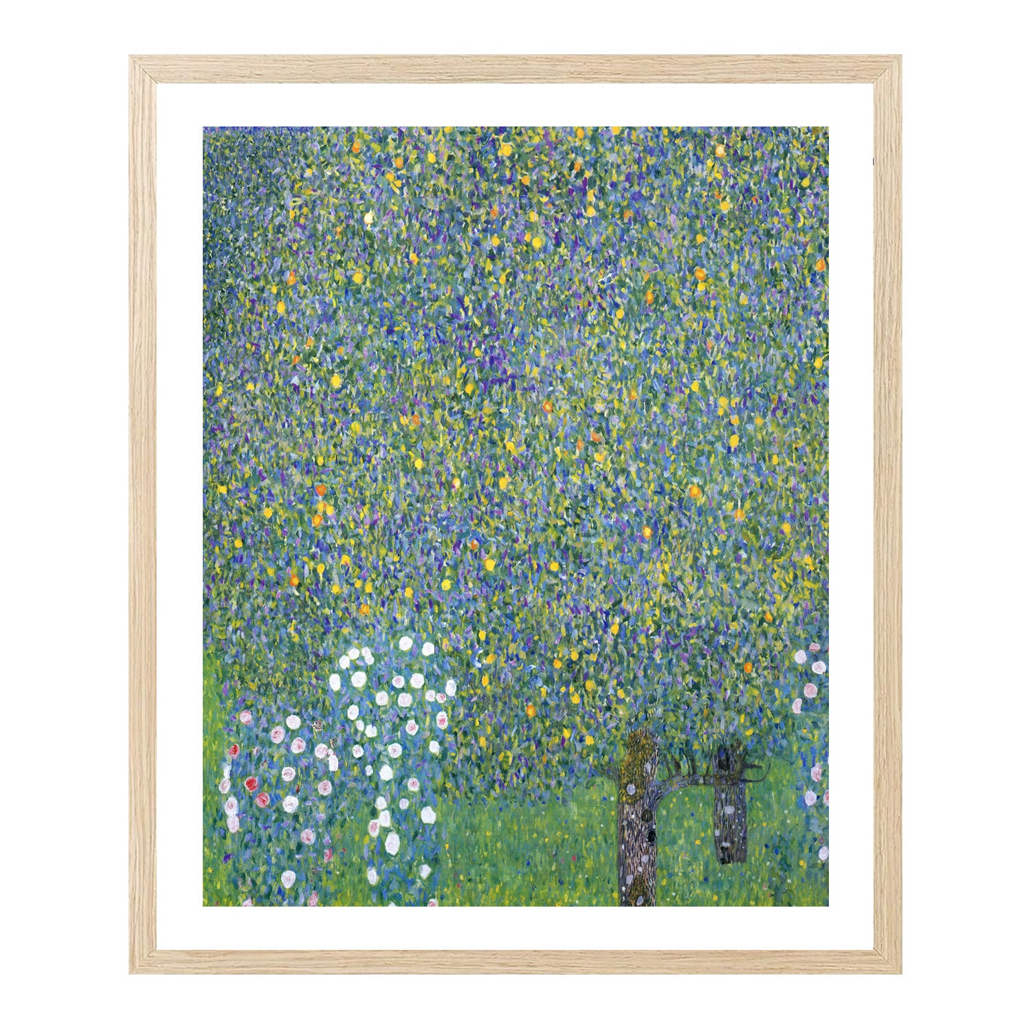 Gustav Klimt Wall Art Rose Bushes Under The Trees Poster Framed Klimt Art