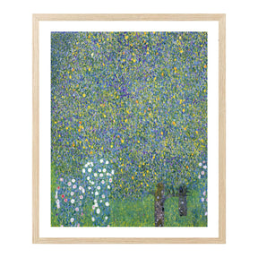 Gustav Klimt Wall Art Rose Bushes Under The Trees Poster Framed Klimt Art