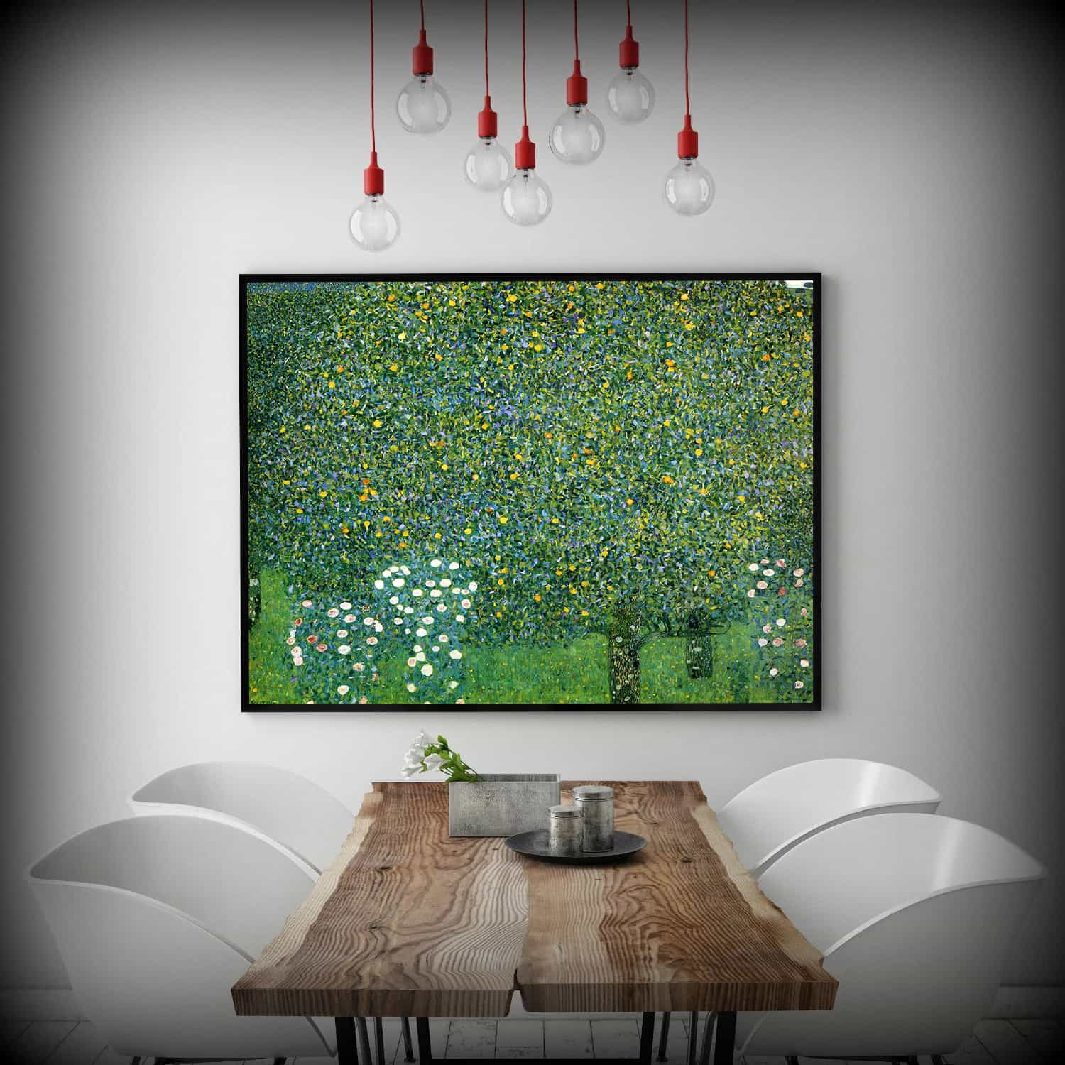 Rosebushes Under The Trees Canvas Art